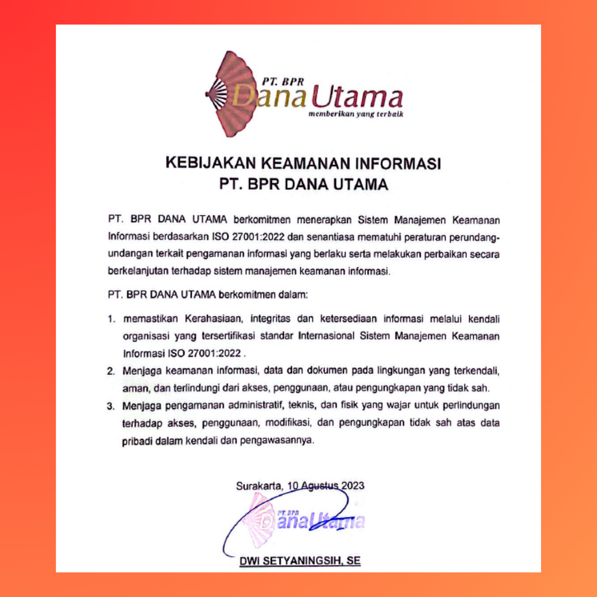 Kebijakan Keamanan Informasi